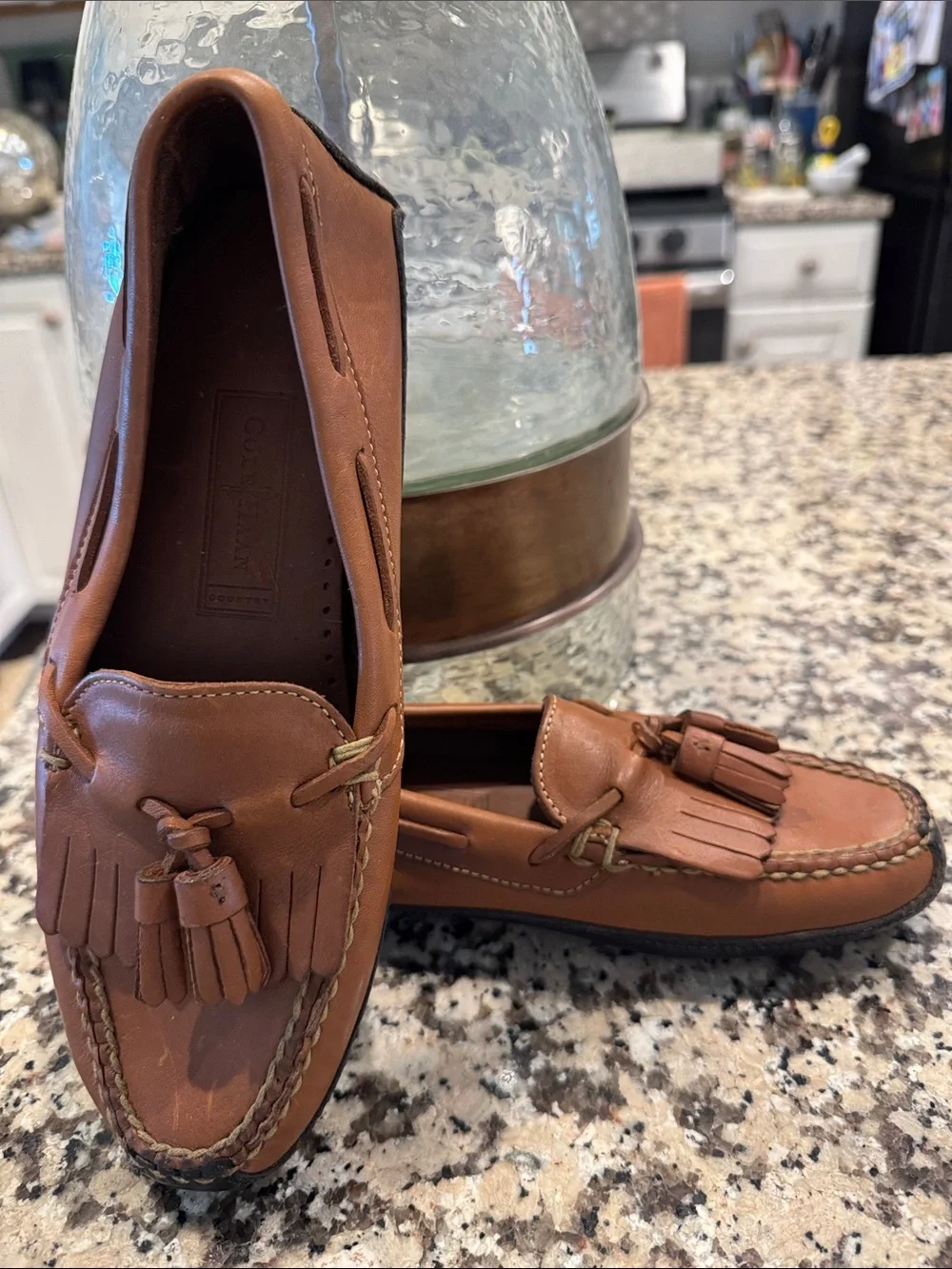 Cole Haan Country Brown Leather Tassel Loafers